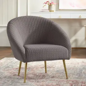 Tn-3388 55 Downing Street Bree Gray Accent Chair With Gold Legs