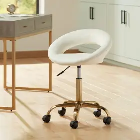 Wy-171f 55 Downing Street Briar Gold And White Faux Leather Adjustable Office Chair