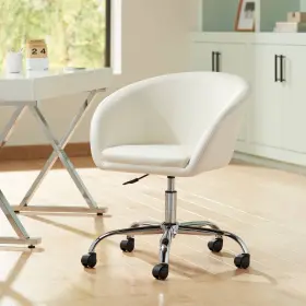 Wy-440f 55 Downing Street Nash Creme Faux Leather Modern Adjustable Office Chair