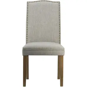 48584-smgy A&b Home Upholstered Natural/antique Brass Dining Chair In Smoke Gray