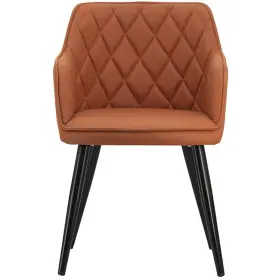 48586-oran A&b Home Quilted Back Black Dining Chair In Orange