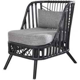 78016 A&b Home Pagar Natural And Grey Chair With Cushion