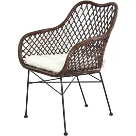78017 A&b Home Palapa Black And Natural White Armchair With Cushion