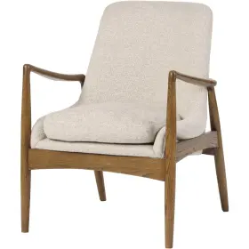 82755 A&b Home Eamon Cream And Brown Accent Chair