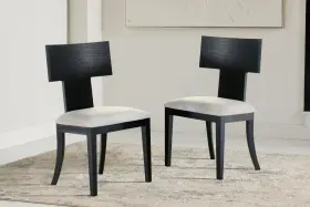 Abbyson Living 840306609329 Avery Dining Chairs Black/cream