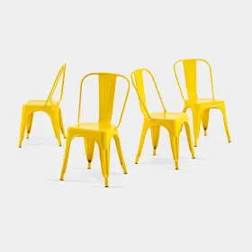 D1-yellow-4 Ac Pacific 18 Inch Seat Height Industrial Metal Dining Chairs Stackable Kitchen Or Bar
