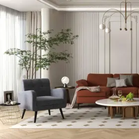 Accent Chair Table L-shaped Sectional Sofa 694162371896 Side /3-piece Modern Living Room