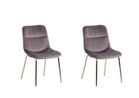 Acessentials 0223101 Velvet Dining Chair With Steel Legs Taupe Gray 29.13x20.47x22.63