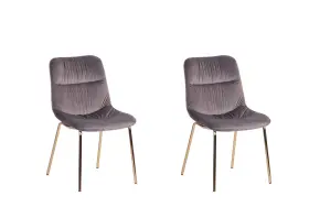 0223101 Acessentials Velvet Dining Chair With Steel Legs Taupe Gray 29.13x20.47x22.63