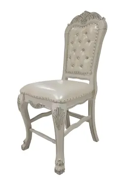 Acme 840412176456 Furniture Dresden 47 Inch Faux Leather Counter Chairs In Bone White Set Of 2