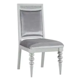 Acme 840412196959 Maverick Fabric Upholstered Side Chair In Platinum Gray Set Of 2
