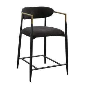 Dn02716 Acme Jaramillo Uphostered Counter Height Chair In Black And Gold Set Of 2