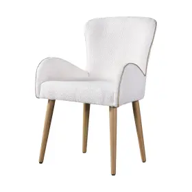 Dn02876 Acme Qwin Fabric Side Chair With Rounded Hump Arms In Beige And Oak Set Of 2