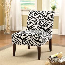 Acme Furniture 59152 Aberly Fabric Accent Chair In Black White And Espresso