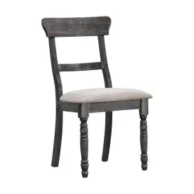 74642 Acme Furniture Side Chair In Light Brown Linen And Weathered Gray Set Of 2