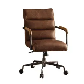 92414 Acme Furniture Executive Chairs 22 Inch W Leather Industrial Armless Retro Brown