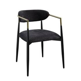Acme Furniture Dn02696 Jaramillo Arm Chair Set-2 Black Chenille And