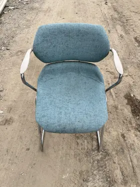 0220 Acton Stacker Mid Century Modern Side Chair Stacking 80s Chrome Metal