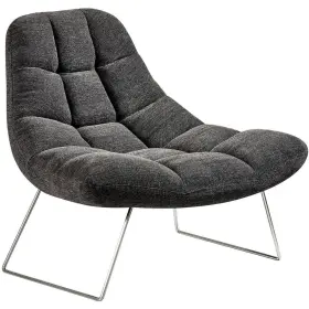 Gr2004-10 Adesso Bartlett Dark Grey Soft Textured Fabric Chair In Charcoal