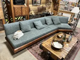 2167s Adrian Pearsall Rare Mid-century Modern 1950s Boomerang Walnut Platform Sofa