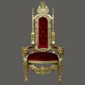 Afd Home 11203284 King Chair In Gold Leaf Burgy Velvet Seating Hardwoods Upholstery