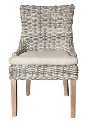 12016071 Afd Home 19 Inch Seat H Country Farmhouse Distressed White Wash Weave Dining Chair