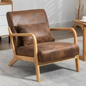 Ad547p-112353 Aisword Set Of 2 Mid Century Modern Arm Chair With Wood Frame Upholstered Room