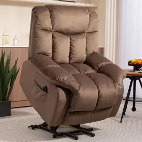 W5473pbh1701 Aisword Coffee Fabric Glider Recliner With Power Lift
