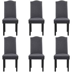 Alden Design 846254403996 6 Piece Parson Armless Upholstered Classic Dining Chairs Nailhead Trim Wood Legs