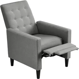 Tdvsfe0002 Alden Design Sill N Reclinable Para Adulto Sala Silla Sofa Gris Individual De Tela En Oferta
