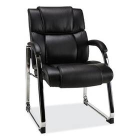 Alera Hd4319 Hildred Guest Chair Black Leather Chrome Base