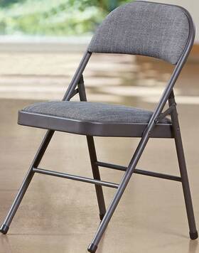 Allvam Technology Inc 1267890 Maxchief Deluxe Folding Chair Padded/upholstered Gray-4 Pack