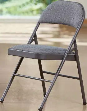 1267890 Allvam Technology Inc Maxchief Deluxe Folding Chair Padded/upholstered Gray-4 Pack