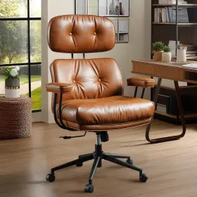 Kc700 Allwex Kro Pu Fabric Swivel Ergonomic Office Chair High Back Recliner Brown