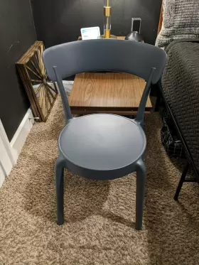 Amazon 313093326354 Armless Bistro Dining Chair-set Of 2 Premium Plastic Dark Grey