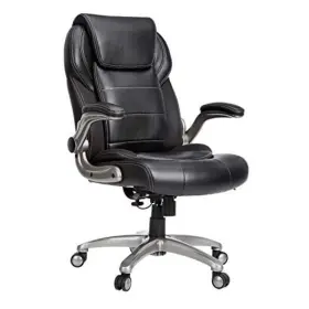 50610 Amazon Basics Ergonomic High-back Bonded Leather Executive Chair With Flip-up Arms And Black