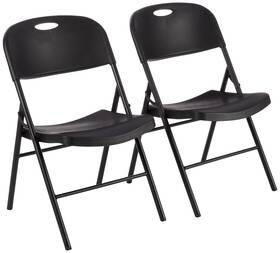 Amazon Basics Amz-80594b-2vn Foldable Portable Sturdy Folding Plastic Chair 350-pound Capacity Bl