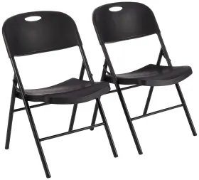 Amz-80594b-2vn Amazon Basics Foldable Portable Sturdy Folding Plastic Chair 350-pound Capacity Bl