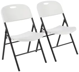 Amz-80594w-2vn Amazon Basics Folding Plastic Chair 350-pound Capacity White 2-pack