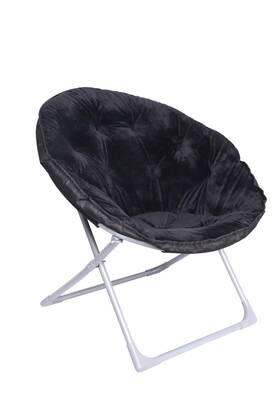Amazon Basics Jc391 Faux Fur Saucer Shaped Chair With Metal Frame Black 27.2d X 32.3w 32.3h