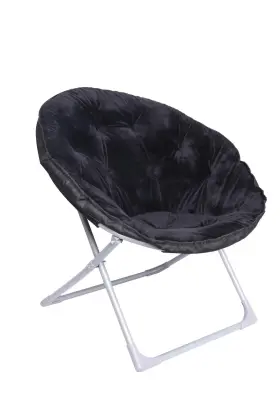 32.3h Amazon Basics Jc391 Faux Fur Saucer Shaped Chair With Metal Frame Black 27.2d X 32.3w