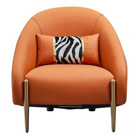 American Eagle Furniture Ek-y1012-org Design Modern Chic Orange Leather Accent Chair
