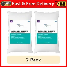 American Textile Company 445010475470 2 Pack Mainstays Back And Side Sleeper Bed Pillow King - Extra Firm Support