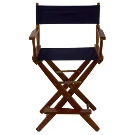 American Trails 313034974989 24 Inch Extra-wide Mission Oak Frame/ Navy Canvas New Solid Wood Folding Chair