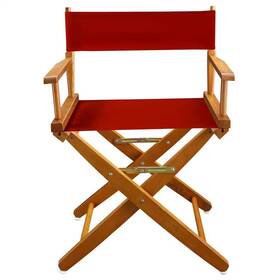American Trails 313053135118 18 Inch Extra-wide Mission Oak Wood Frame/red Canvas Seat Folding Directors Chair