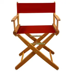 American Trails 313053135118 18 Inch Extra-wide Mission Oak Wood Frame/red Canvas Seat Folding Directors Chair