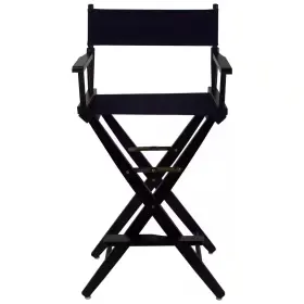 American Trails 744110169669 30 Inch Extra-wide Black Wood Frame/navy Canvas Seat Folding Directors Chair