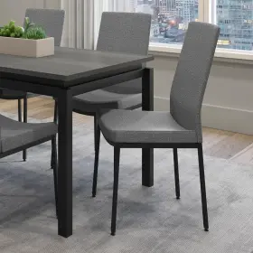 1b25jqf4 Amisco 34501-we/1b25jqf4 Torres Grey Woven Fabric/black Metal Dining Chair