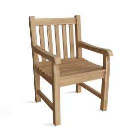 Anderson Teak 082045288827 Classic Dining Armchair Wood Outdoor Chair With Armrests Patio Furniture