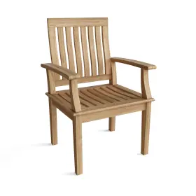Anderson Teak 082045288940 Brianna Wood Dining Armchair - Outdoor Patio Chair With Armrests Durable